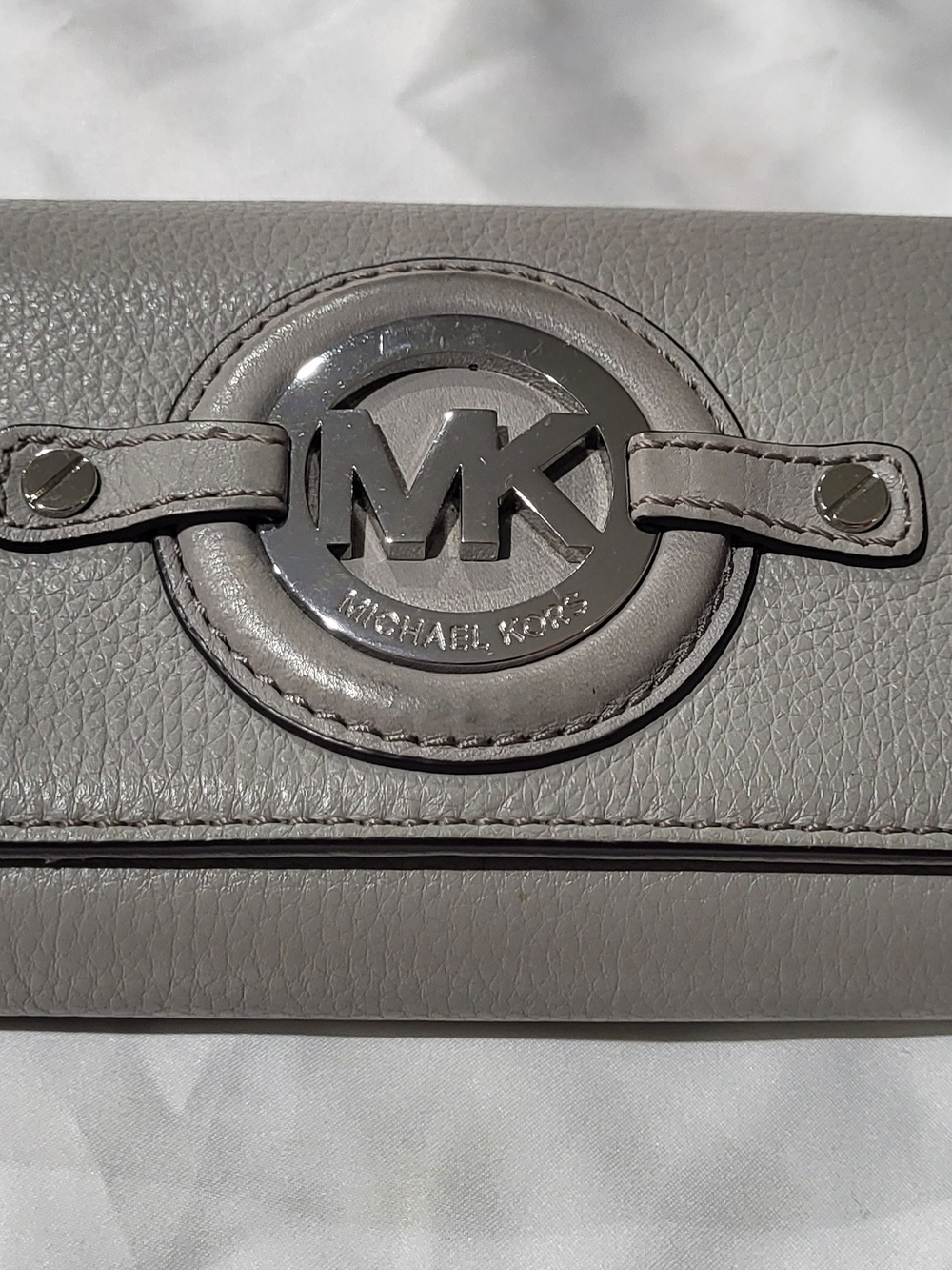 Michael Kors Gray Leather Wallet with MK Logo